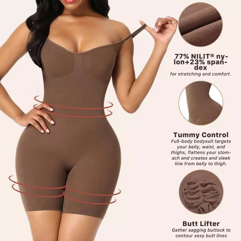 Seamless Bodysuit Compression Open Crotch Shapewear Women Push Up Fajas Colombianas Corset Slimming Butt Lifter Full Body Shaper